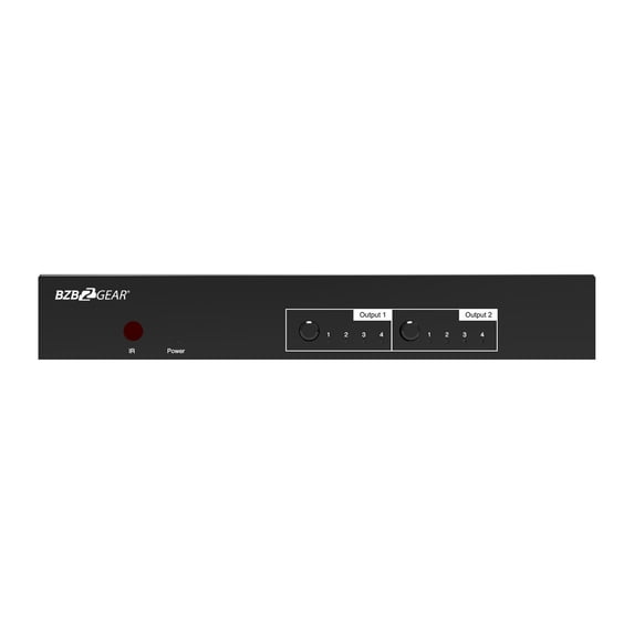 BZBGEAR 4X2 4K 18Gbps UHD HDMI Matrix Switcher with Analog/Digital Audio Support