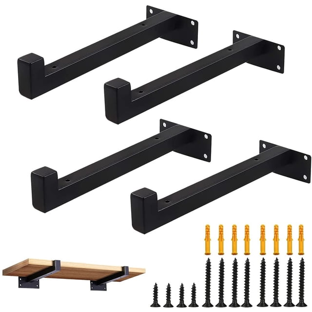 Dinheiro 4 soportes para estantes, soportes para estantes industriales resistentes, soportes para estantes montados en la pared, (25 cm)