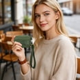 thumbnail image 4 of URSOFINE Small Nylon Wristlet Wallet for Women – Zip-Around Mini Coin Purse with Clear ID Window & Detachable Strap, Lightweight Card Holder for Travel, Gym & Everyday Use （Green）, 4 of 6