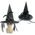 thumbnail image 3 of Konghyp Witch Hat, Stylish Halloween Accessory, Unique Plume Decoration, Comfortable and Versatile, Perfect for Costume Parties and Themed Events, 3 of 9