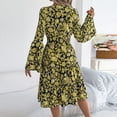 thumbnail image 4 of Wo-Fusoul Robe à Manches Longues pour Femmes, Robe Maxi d'Été Décontractée à Col en V, Robe Longue Unie, Bleu, 4 of 9