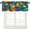 Toy-5, variant on Building Blocks Valance Curtain Themed Digital Design Toy Dotted Matching Rectangles Print Rod Pocket Valance Window Treatments Short Curtains for Kitchen Living Room Decor 54x18inch