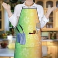 thumbnail image 6 of Pioneer Flower Floral Print Pattern Cotton Linen Apron with Pockets, Waterproof Adjustable, 33x27 Inch for Kitchen, Gardening, BBQ, Salon, 6 of 6