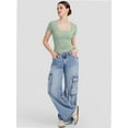 thumbnail image 6 of Womens Basic Scoop Neck Short Sleeve T Shirt Slim Fit Tee Summer Going Out Crop Tops Tight Sexy Shirts, 6 of 6