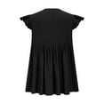 thumbnail image 5 of GaThRRgYP Womens Tops Clearance,Womens Tie Front Blouse Dressy Casual Summer Ruffle Short Sleeve Shirts Trendy Blouses Black XXL, 5 of 6