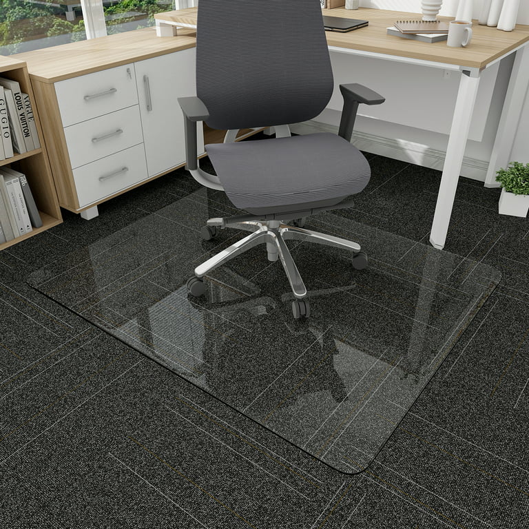  HARRITPURE 46x36 Office Chair Mat Tempered Glass Carpet Chair  Mats for Hardwood Floor Oversized Clear Computer Chair Mats Easy Cleaning  Mat Used on Swivel Chairs Ceramic Tile Carpet : Office
