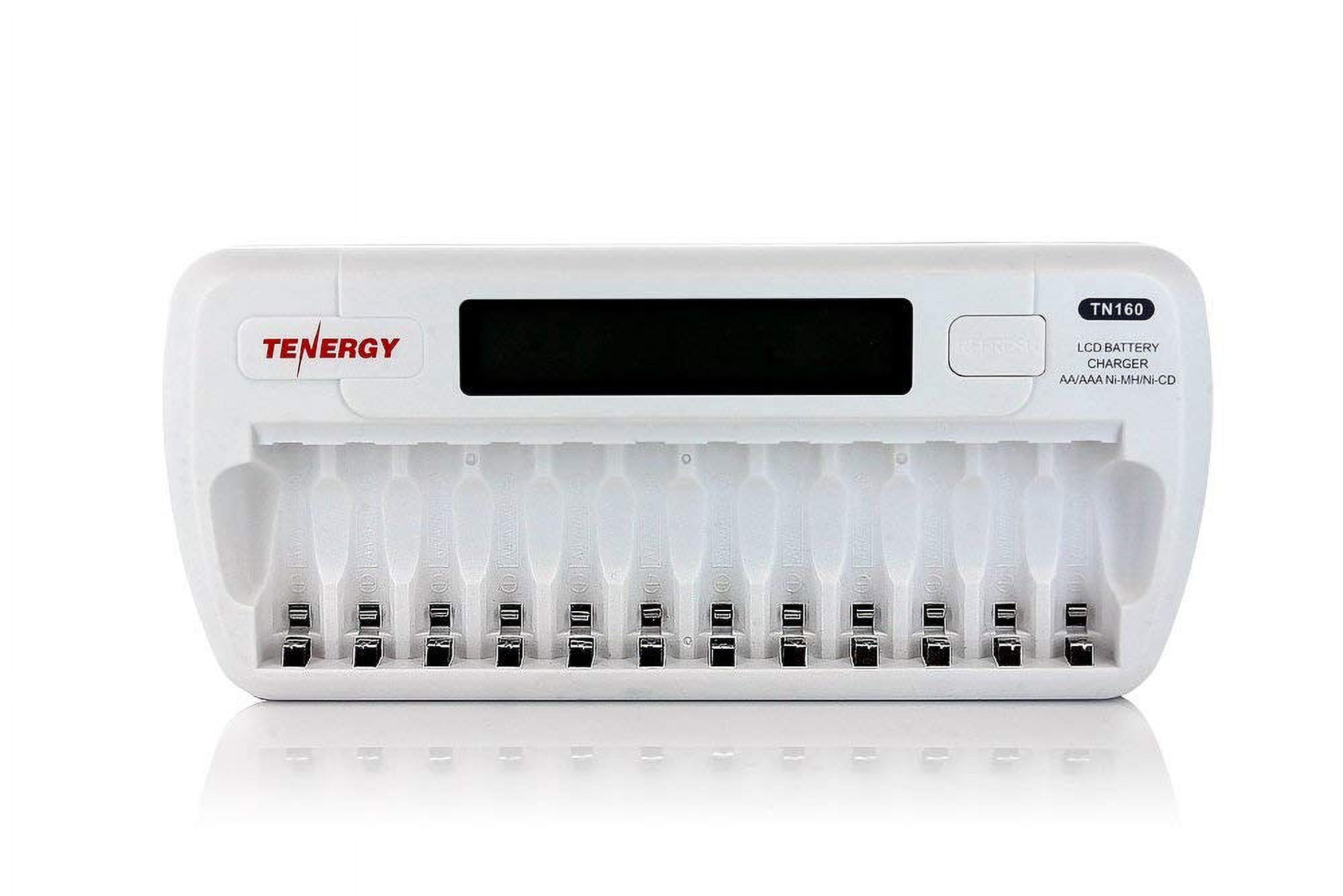 Tenergy TN160 12-Bay Charger And 12 Pack AA And 12 Pack AAA Premium Rechargeable Batteries
