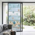 thumbnail image 3 of Blue Beach Coastal Window Privacy Film, Nautical Shell Starfish Coral Summer Static Cling UV Sun Blocking Heat Control Window Tint Day and Night, Non-Adhesive One Way Privacy Cover 35.4''x78.7'', 3 of 7
