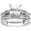 8.8 Carat T.G.W. Princess-Cut CZ Sterling Silver Bridal Set