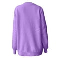 thumbnail image 5 of Womens Knit Sweater Tops for Women Trendy Crewneck Loose Fit Pullover Solid Color Jacquard Pattern Soft Casual Fall Winter Outfit, 5 of 6