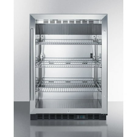 24" Wide Built-In Beverage Center, Glass, Stainless Steel