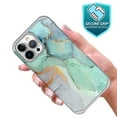 thumbnail image 4 of iPhone 13 Pro Max Case, Rosebono Slim Hybrid Shockproof Hard Cover Graphic Fashion Colorful Skin Cover Armor Case for iPhone 13 Pro Max 6.7" (Green Marble), 4 of 5