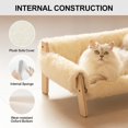 thumbnail image 6 of Cat Couch Bed, Pet Sofa for Indoor Cats Wooden Indoor Elevated Cat Beds with Removable Mattress Cover Suitable for Kitty, Puppy or Small Animal (Beige, Medium), 6 of 9