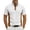 White, variant on IWRICH Short Sleeve Color Block Polo Shirt for Men Corduroy Stand Collar Tees Button up Business Tops Stylish T-Shirt White XL