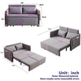 thumbnail image 4 of 54" Modern Convertible Sofa Bed with 2 Detachable Arm Pockets, Velvet Loveseat Multi-position adjustable Sofa with Pull Out Bed with Bedhead, 2 Pillows and Living Room, Blue, 4 of 8