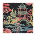 thumbnail image 4 of Acheng Oriental Architecture Flowers Pagodas Square Fitted Table Cloths 100% Polyester Fiber 52*52, 4 of 8