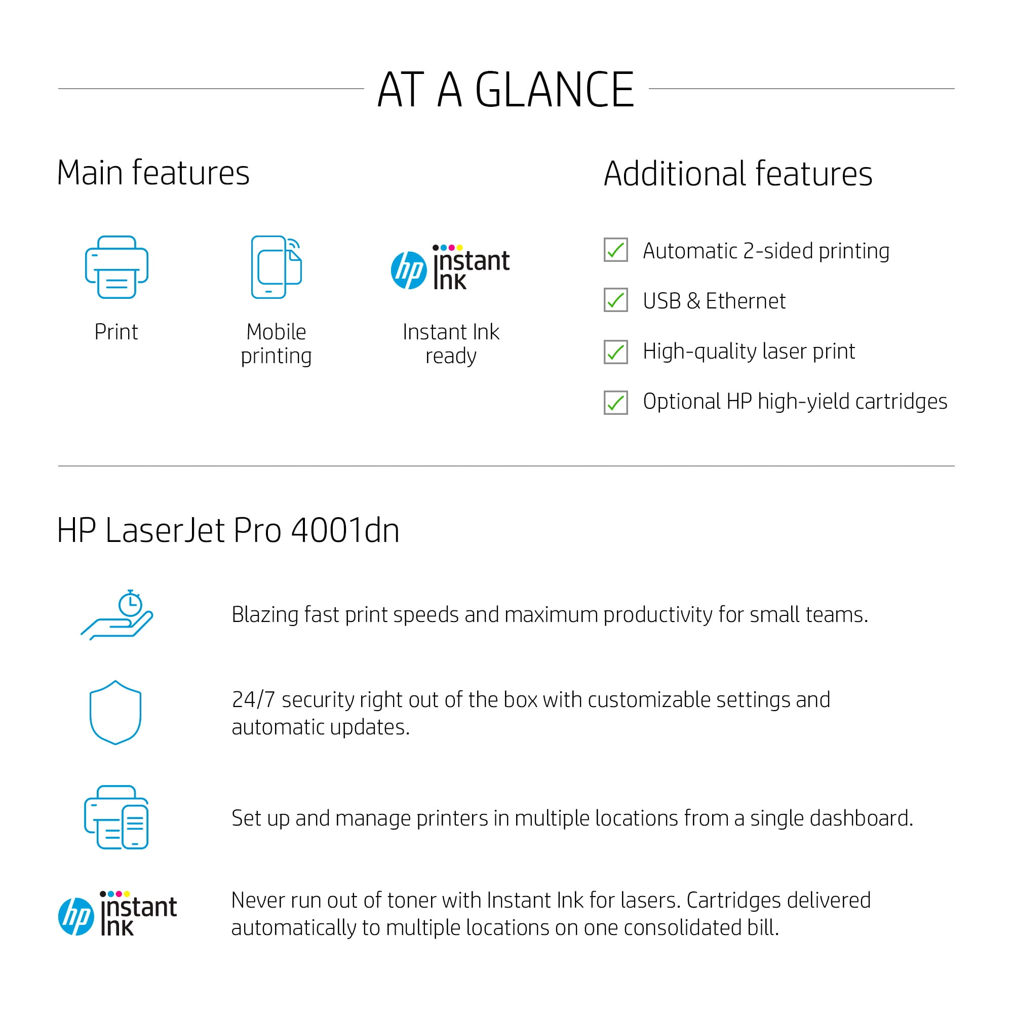 HP LaserJet Pro 4001dn Laser Monochrome Printer
