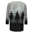 thumbnail image 5 of Cloaraye Womens Halloween Costumes 3/4 Sleeve Crew Neck T Shirts Fashion Print Loose Halloween Shirts, 5 of 5