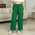 thumbnail image 5 of VEKDONE Plus Size Wide Leg Pants for Women Elastic Waist Drawstring Long Pants Summer Loose Fit Lightweight Daily Office Pants with Pockets Green XXXXXL, 5 of 6