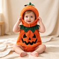 thumbnail image 7 of GiLiling Baby Plush Halloween Pumpkin Romper with Accessories, Graphic Print, Soft Plush Fabric, Kids Halloween Holiday Party Wear, 7 of 7