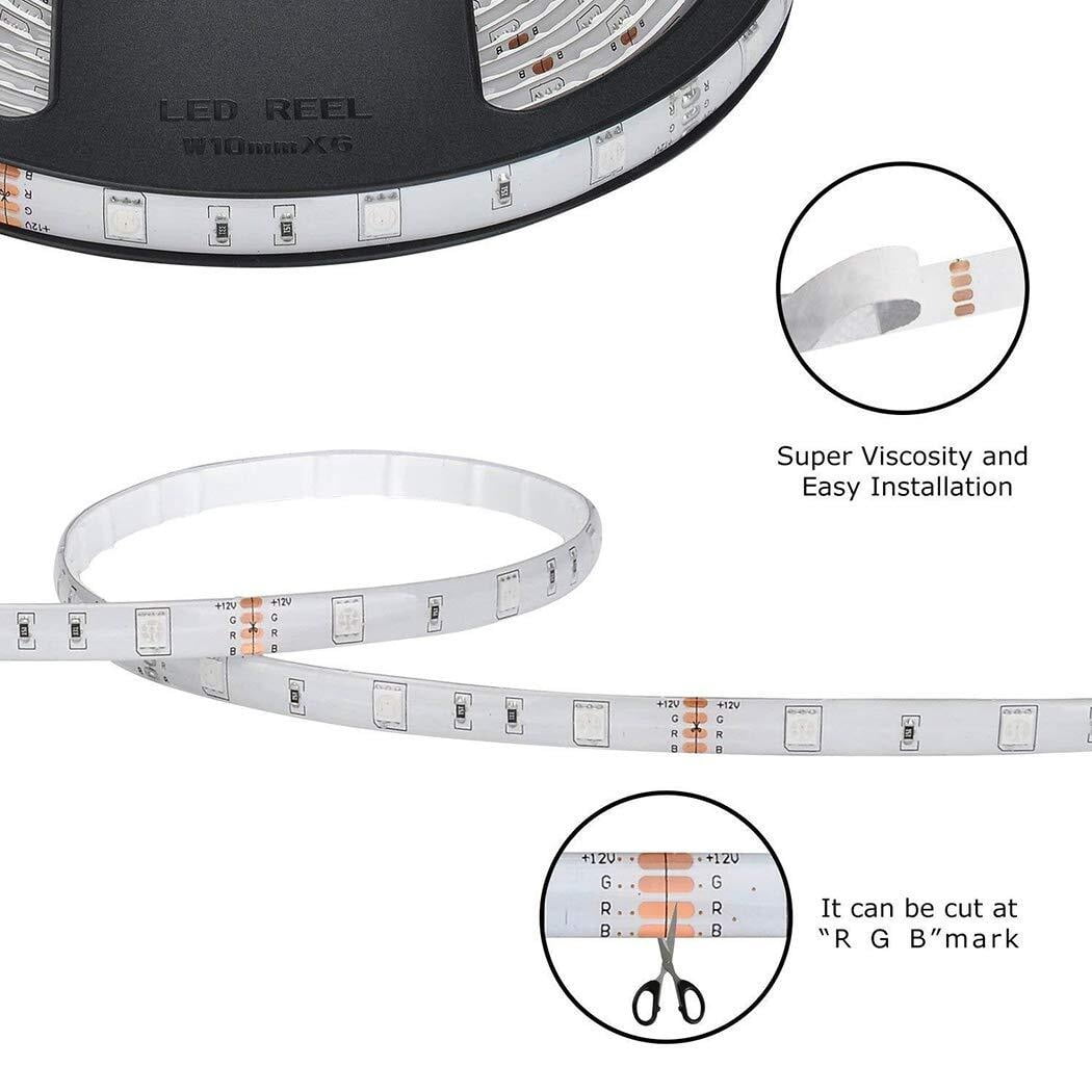ANCHEER 65.6FT Multicolor RGB LED Strip Lights - Waterproof Color Changing Lights with Remote Control for Home, Party, and Outdoor Use