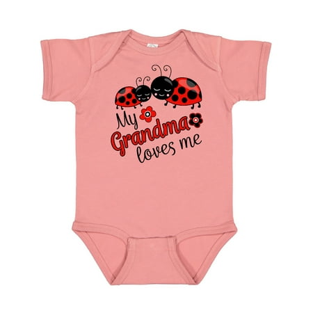 

Inktastic My Grandma Loves Me with Cute Ladybugs Gift Baby Boy or Baby Girl Bodysuit
