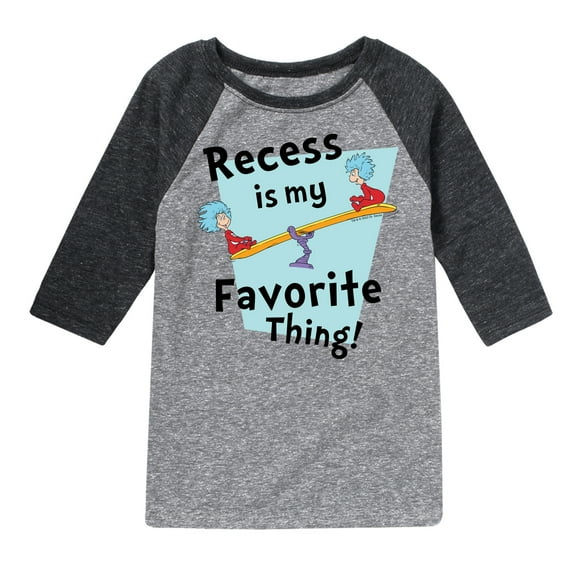 Dr. Seuss - Recess Is My Favorite Thing - Toddler And Youth Raglan Graphic T-Shirt