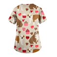 thumbnail image 3 of BDPORKAS Womens Scrub Tops Cute Animal Print Stretchy Breathable Short Sleeve V Neck Blouse T-Shirts Nursing Uniforms Shirts Women Medical Uniforms & Scrubs Workwear, 3 of 3