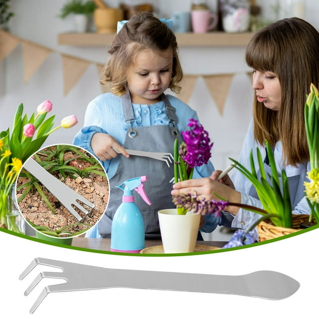 Pelle de Jardin, Truelle à Main de Jardin, Outils de Jardinage Robustes, Truelle de Jardin pour Creuser et Planter, Râteau Ménager en Acier Inoxydable, Râteau à Bonsaï, Petit Râteau Ample, Outil Compact pour Bonsaï en Vrac
