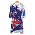 thumbnail image 4 of Robe à Motif Géométrique Sans Couture de Triangles Col Carré Robe d'Été Douce Femme Élégante Robe à Imprimé Licou Abstrait Cristal, 4 of 5