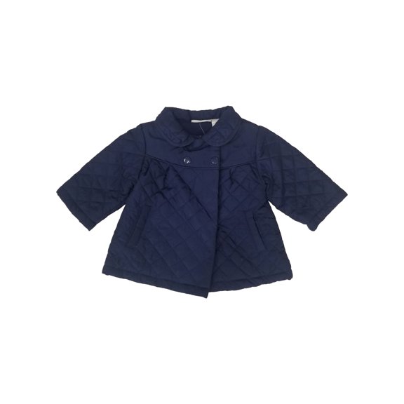 First Impressions Infant Girls Navy Blue Buttons Snow Coat Baby Ski Jacket 0-3M