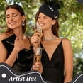 thumbnail image 6 of Stewardess Pillbox Hat Fascinator Base Cap Wool Air Hostesses Pillbox Hat Cocktail Fascinator Base for Ladies, 6 of 9