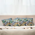 thumbnail image 2 of Ambesonne Humorous Throw Pillow Cover Pack of 4, Funny Chaos Bath Animals, 4 Pcs-36" x 16", Sea Green Blue and Mustard, 2 of 5