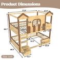 thumbnail image 2 of Harper & Bright Designs Full over Full Bunk Bed with Storage Drawers and Bookshelf, House Bunk Bed Frame with Roof and Windows, Solid Wood Bunk Bed with Playhouse Design, Natural, 2 of 14