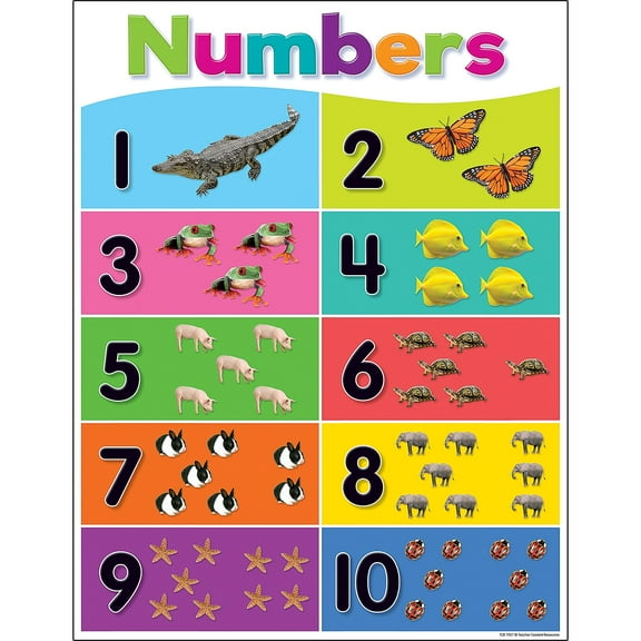 Colorful Numbers 1-10 Chart 17x22 [TCR7927]