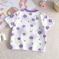 thumbnail image 6 of ITSAME Girls Cotton T-Shirts Flower Print Crewneck Loose Fit Summer Fashion Casual Tops Purple Size 9-10, 6 of 6