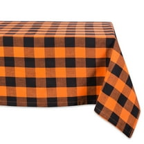 Orange Buffalo Check Tablecloth 60x84