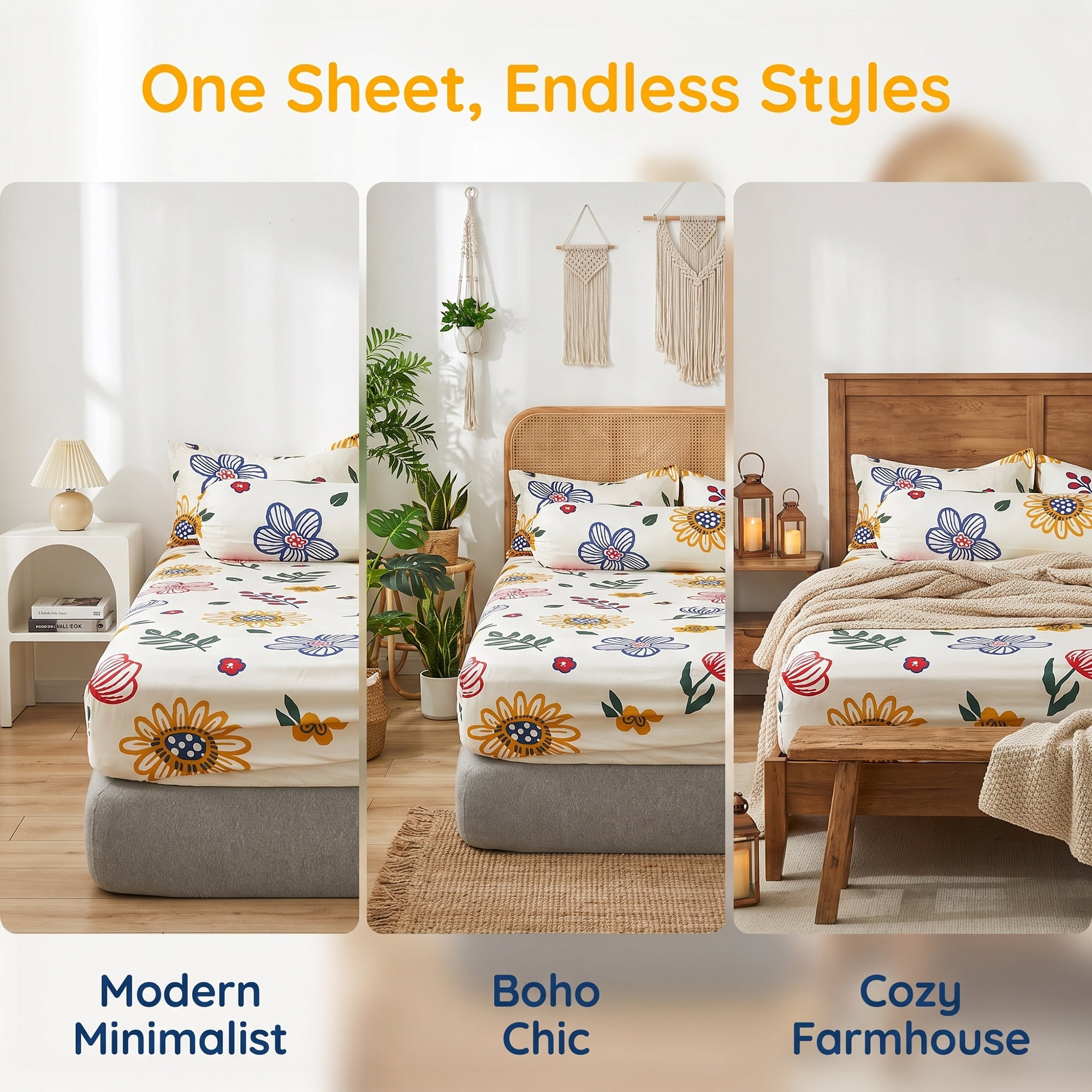 Unique Bargains Fitted Sheet Polyester Bed Sheets for Comfortable Sleep 39.0"x74.8" Beige