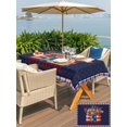 thumbnail image 5 of Outdoor Tablecloths with Umbrella Hole & Zipper, Independence Day Tablecloth Rectangle 60x84 Inch, US Flag Stars Spring Flowers Retro Blue Waterproof Table Cloth, Patio/Pool/Picnic Table Covers, 5 of 8