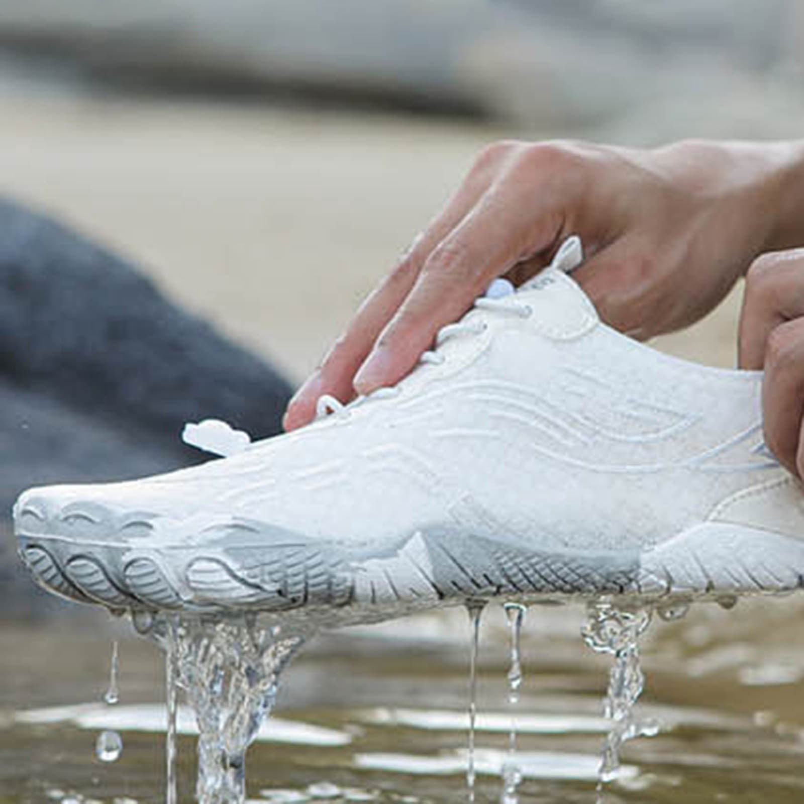 Mepaouo Wide Water Shoes for Men Women Waterproof Quick Dry Barefoot Shoes Hiking Surfing Walking