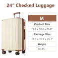 thumbnail image 5 of Hardside Suitcase, Hardshell Luggage, Lightweight Durable ABS Suitcases with Double Wheels, Expandable 24-inch Checked Luggage 24" (White Brown), Brown White Hardside Luggage, 5 of 10