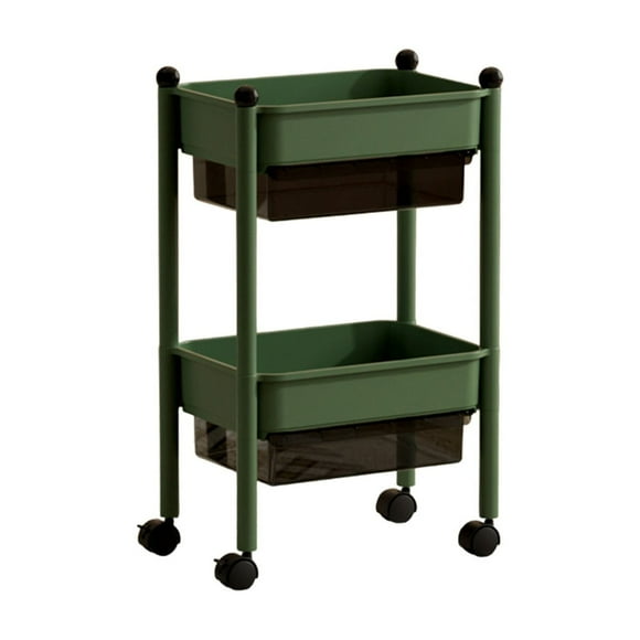 Green Wheeled Cart Storage Rack For Kitchen And Snacks - Green #o0x00