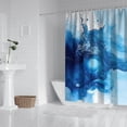 thumbnail image 2 of Blue Marble Pattern Shower Curtain 84"x72" ,Bathroom Decorative Shower Curtains Set with 12 Hooks,Modern Waterproof Washable Shower Curtain, 2 of 6