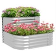 thumbnail image 1 of Outsunny 2-Tier Raised Garden Bed Galvanized Planter Box with Safety Edging, 1 of 10