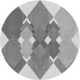 thumbnail image 1 of Ahgly Company Indoor Round Patterned Platinum Silver Gray Area Rugs, 5' Round, 1 of 6