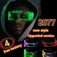 thumbnail image 4 of 2 Pieces Christmas Banquet Glowing Glasses Battery Powered Colorful Lighted Eyeglass Button Operation Luminous Eyewear Bar Pub FG34 Dual Control, 4 of 9