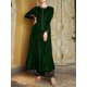 thumbnail image 4 of Vestido de noche Vintage de terciopelo para mujer, maxivestido con estampado Tribal de gran tamaño, cuello redondo, mangas largas, elegante, plisado, de lujo, para fiesta y graduación, 4 of 4