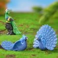 thumbnail image 3 of Farfi Peacock Ornament Decorative Realistic Hand-crafted Photo Props Resin Garden Micro Landscape Peacock Home Decor (Type F), 3 of 13