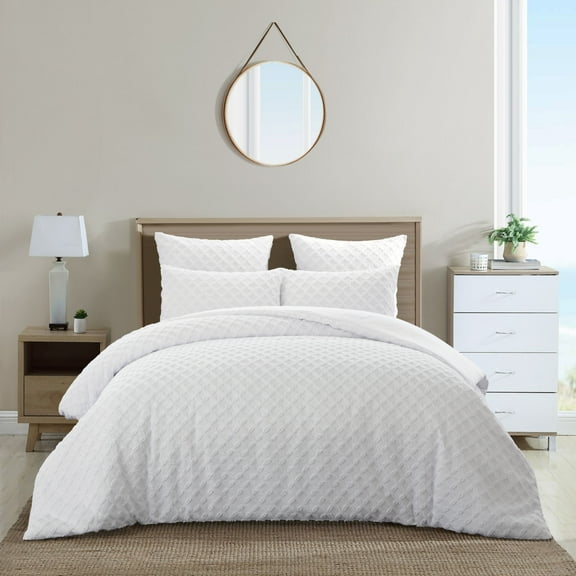 Grace Living Meah 5pc King/California King Duvet Set, White