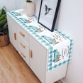 thumbnail image 4 of Table Runner Dresser Scarf 13 x 90 Inch And Dogs Retro Truck Teal Green Plaid Table Runners Non-Slip Heat Kitchen Dining Table Decor for Kitchen Farmhouse Indoor Outdoor Home Party, 4 of 7